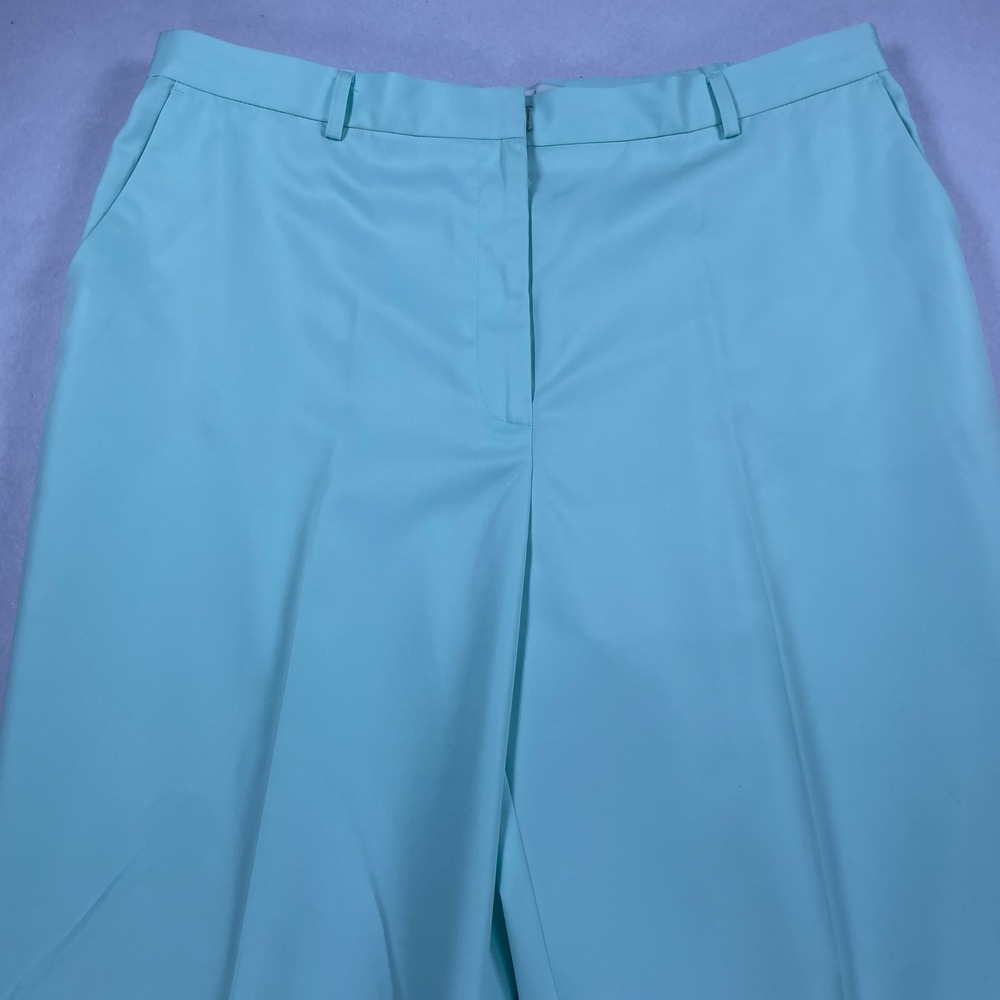 David Brooks Womens 16 Petite Mint Green High Rise Elastic Waist Trousers Pants